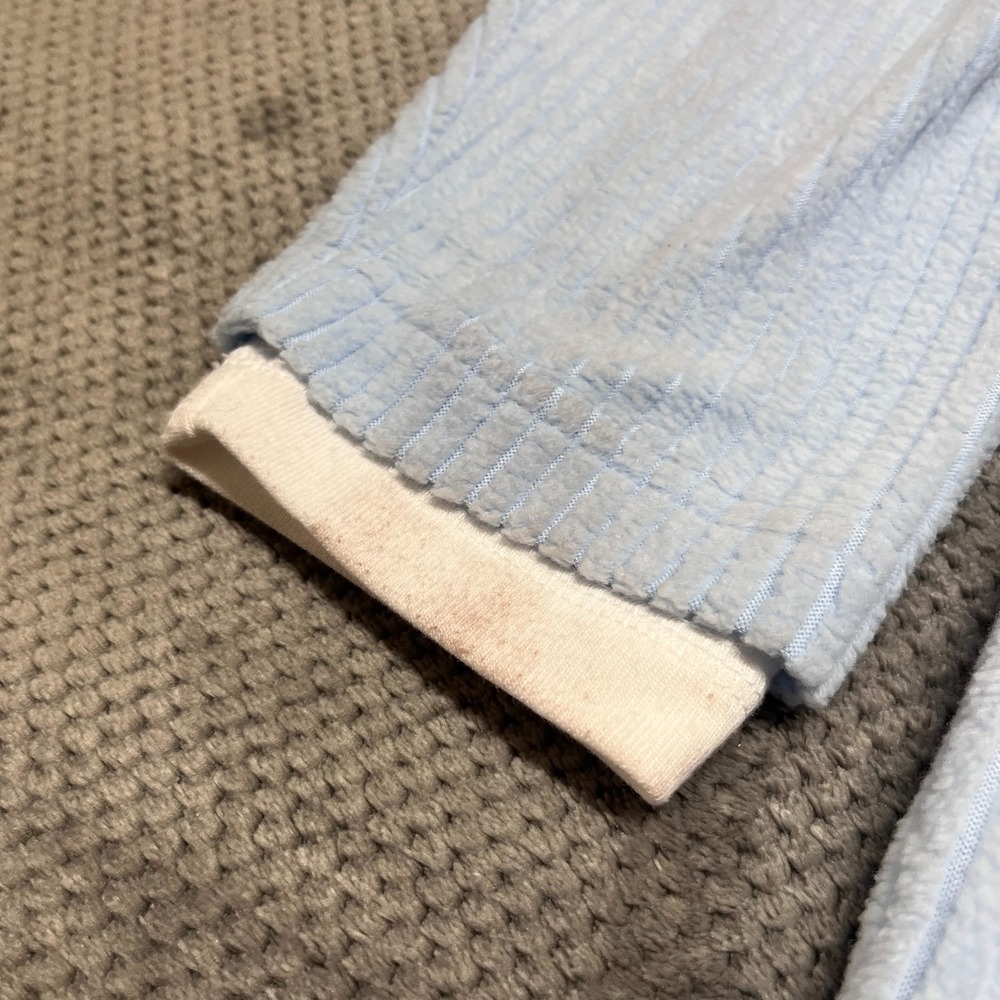 Fashion Bug Vintage Ribbed Sweatshirt XL Baby Blue Crewneck Double Layer Cuffs - Picture 7 of 8